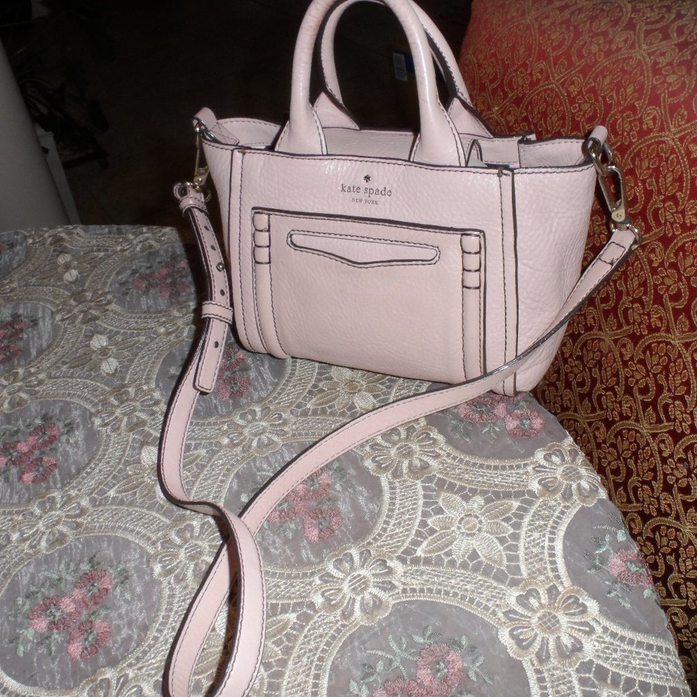 Kate Spade NY Pink Pebbled Leather Satchel/Cossbody Bag